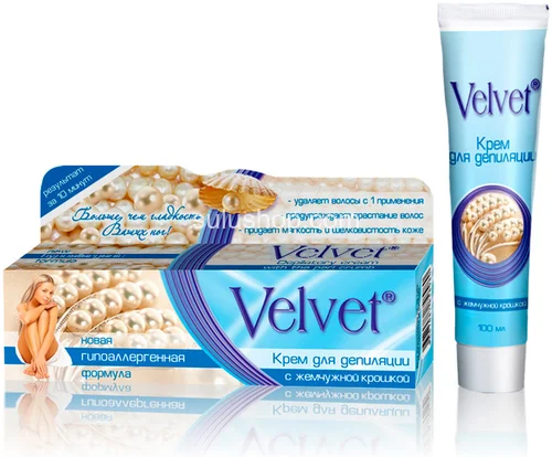 Крем Velvet для депиляции с жемчужной крошкой 100мл Крем Velvet для депиляции с жемчужной крошкой 100мл