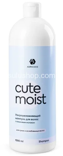 Ультраувлажняющий шампунь для волос Adricoco Cute Moist с кокосовым молоком 1000мл Ультраувлажняющий шампунь для волос Adricoco Cute Moist с кокосовым молоком 1000мл