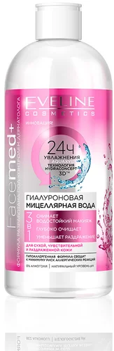 Eveline Facemed+ мицеллярная вода гиалуроновая 3в1 400мл 12