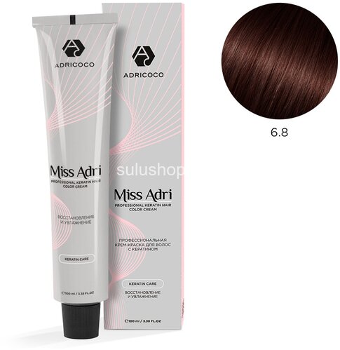 Краска Adricoco Miss Adri 6.8 Темный блонд капучино 100мл
