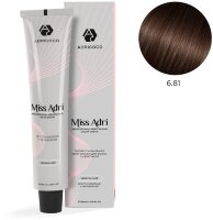 Краска Adricoco Miss Adri 6.81 Темный блонд капучино пепельный 100мл