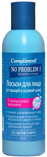 Лосьон для лица Compliment No Poroblem с салициловой кислотой 200мл Лосьон для лица Compliment No Poroblem с салициловой кислотой 200мл
