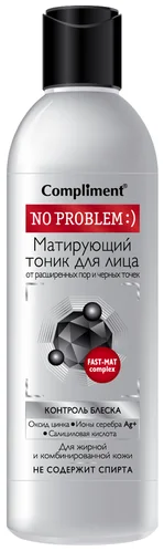 Тоник для лица Compliment No Problem Матирующий от расширенных пор и черных точек 200мл Тоник для лица Compliment No Problem Матирующий от расширенных пор и черных точек 200мл