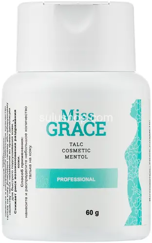 Тальк косметический для депиляции Miss Grace с ментолом 60гр