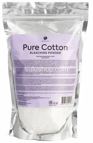 Adricoco Pure Cootton обесцвечивающая пудра для волос. 500г Adricoco Pure Cootton обесцвечивающая пудра для волос. 500г