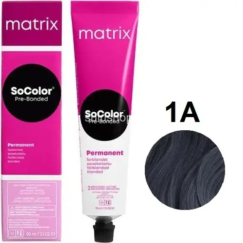 Краска Matrix So Color 1A иссиня-черный пепельный 90мл Краска Matrix So Color 1A иссиня-черный пепельный 90мл