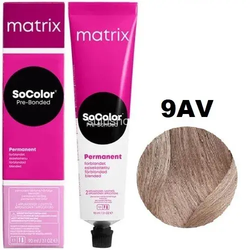 Краска Matrix So Color 9AV очень светлый блондин пепельно-перламутровый 90мл Краска Matrix So Color 9AV очень светлый блондин пепельно-перламутровый 90мл