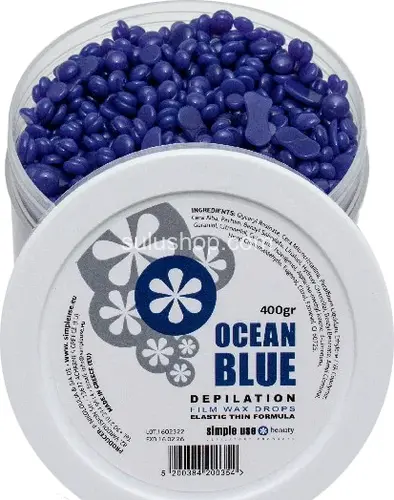 Воск для депиляции Simple Use Beauty Oceanic Blue горячий в гранулах 400гр Воск для депиляции Simple Use Beauty Oceanic Blue горячий в гранулах 400гр