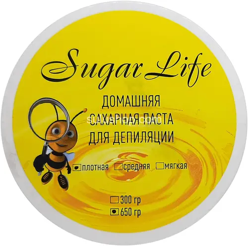 Сахарная паста Sugar Life домашняя для депиляции плотная 650гр