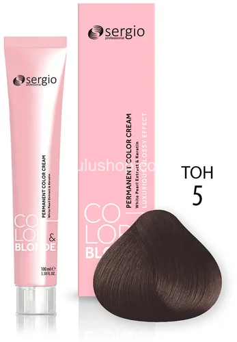 Крем-краска Sergio Professional Color&Blond с кератином и белым жемчугом 5 светло-коричневый 100мл Крем-краска Sergio Professional Color&Blond с кератином и белым жемчугом 5 светло-коричневый 100мл