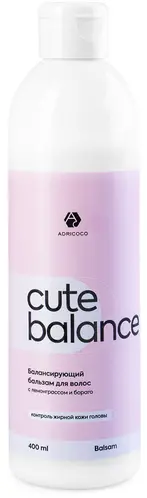 Балансирующий бальзам для волос Adricoco Cute Balance с лемонграссом и бораго 400мл Балансирующий бальзам для волос Adricoco Cute Balance с лемонграссом и бораго 400мл