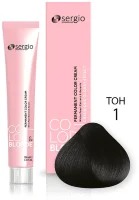Крем-краска Sergio Professional Color&Blond с кератином и белым жемчугом 1 черный 100мл