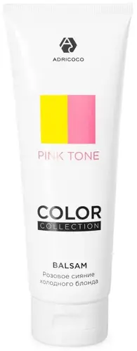 Оттеночный бальзам Adricoco Color Collection Pink Tone розовое сияние 250мл Оттеночный бальзам Adricoco Color Collection Pink Tone розовое сияние 250мл