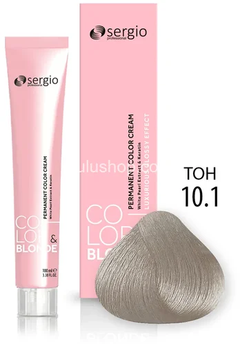 Крем-краска Sergio Professional Color&Blond с кератином и белым жемчугом 10.1 очень светлый блондин пепельный 100мл