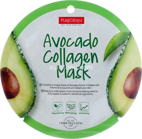 Purederm коллагеновая маска авокадо