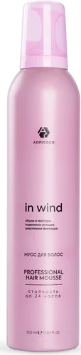 Мусс для волос Adricoco In Wind подвижная фиксация 350мл Мусс для волос Adricoco In Wind подвижная фиксация 350мл