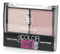 Тени для век двухцветные Triumph Color Show Eyeshadow №218 бежевое и розовое золото