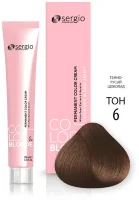 Крем-краска Sergio Professional Color&Blond с кератином и белым жемчугом 6 Ciocolato темно-русый шоколад 100мл