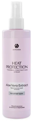 Термозащитный спрей для волос Adricoco Heat Protection с алое вера 250мл