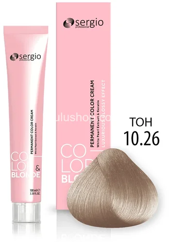 Крем-краска Sergio Professional Color&Blond с кератином и белым жемчугом 10.26 очень светлый блондин бутон вишни 100мл