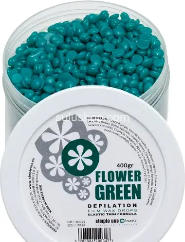 Воск для депиляции Simple Use Beauty Flower Green горячий в гранулах 400гр