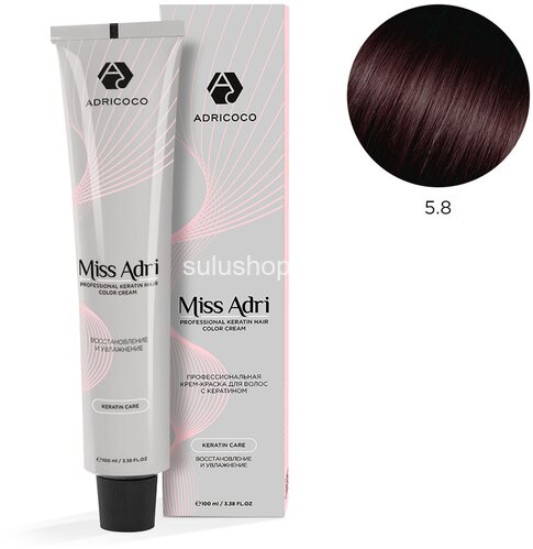 Краска Adricoco Miss Adri 5.8 Светлый коричневый шоколад 100мл Краска Adricoco Miss Adri 5.8 Светлый коричневый шоколад 100мл